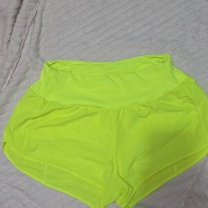 Women’s High-Waist Neon Yellow Athletic Shorts